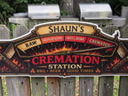 Personalised Cremation Station BBQ Sign | Funny BBQ Plaque | Custom Family Name BBQ Sign | Garden Bar & Man Cave Decor - Outdoor Kitchen