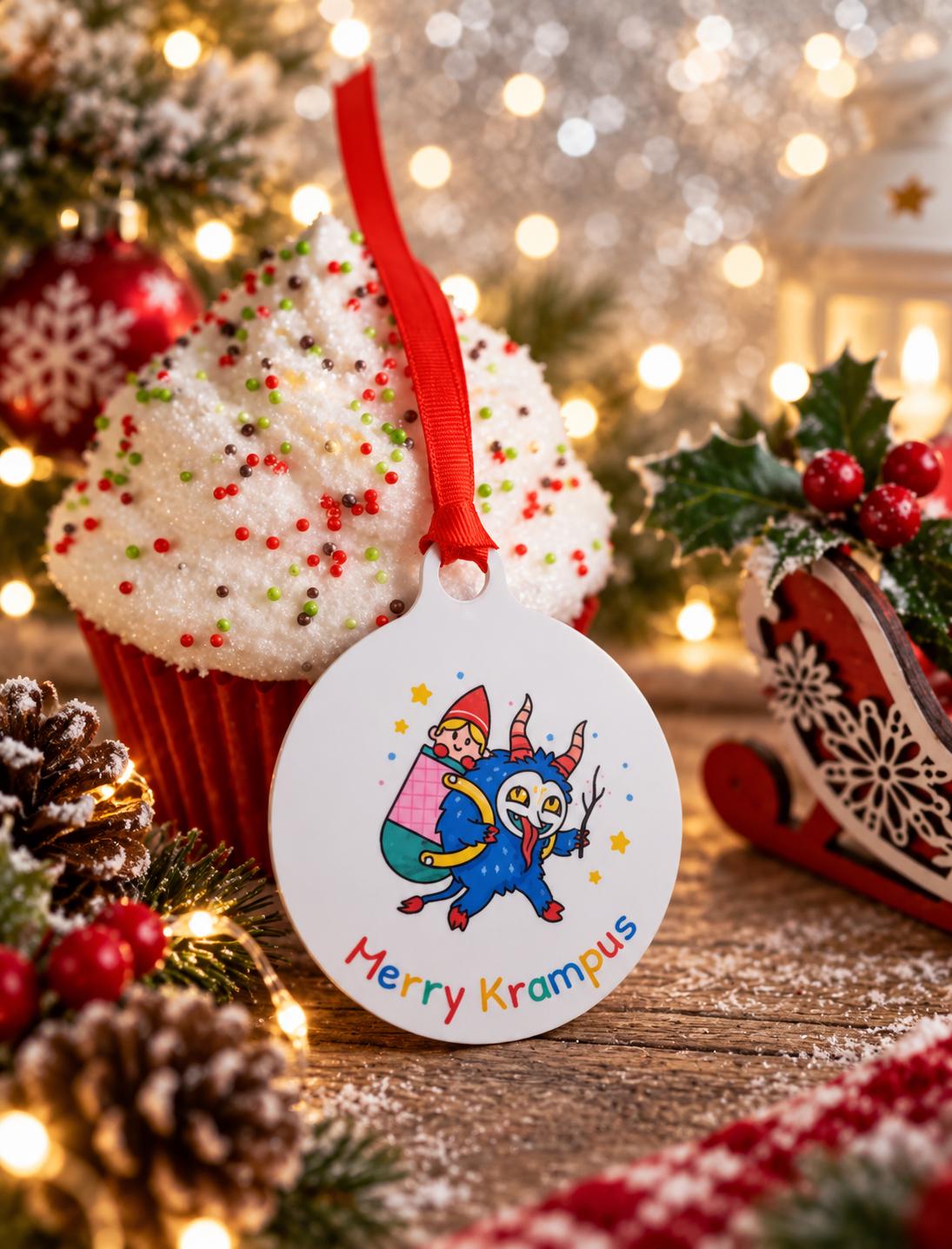 Merry Krampus bauble - alternative weird Christmas decor - decoration - tree ornament - gothic - unusual - gift - present