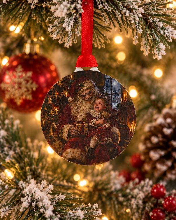 Creepy Christmas Bauble | Bad Santa Horror Christmas Decoration | Dark Christmas Tree Ornament | Gothic Xmas Bauble | Alternative Gift