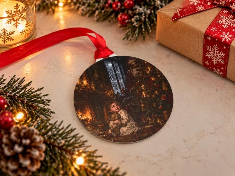 Creepy Christmas Bauble | Bad Santa Horror Christmas Decoration | Dark Christmas Tree Ornament | Gothic Xmas Bauble | Alternative Gift