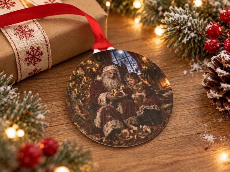 Creepy Christmas Bauble | Bad Santa Horror Christmas Decoration | Dark Christmas Tree Ornament | Gothic Xmas Bauble | Alternative Gift