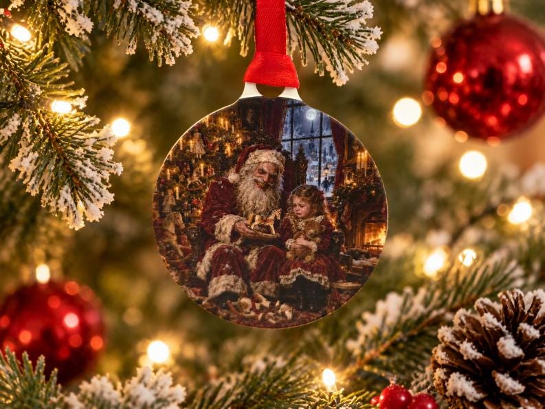 Creepy Christmas Bauble | Bad Santa Horror Christmas Decoration | Dark Christmas Tree Ornament | Gothic Xmas Bauble | Alternative Gift