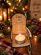 Personalised Christmas candle memorial display - rocking chair - chair - xmas - memory - decoration -decor - rememberance - family - plaque