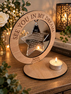 Personalised memorial candle holder with poem - Stunning remembrance item - Display - memories - Anniversary - Present - Ornament - Present