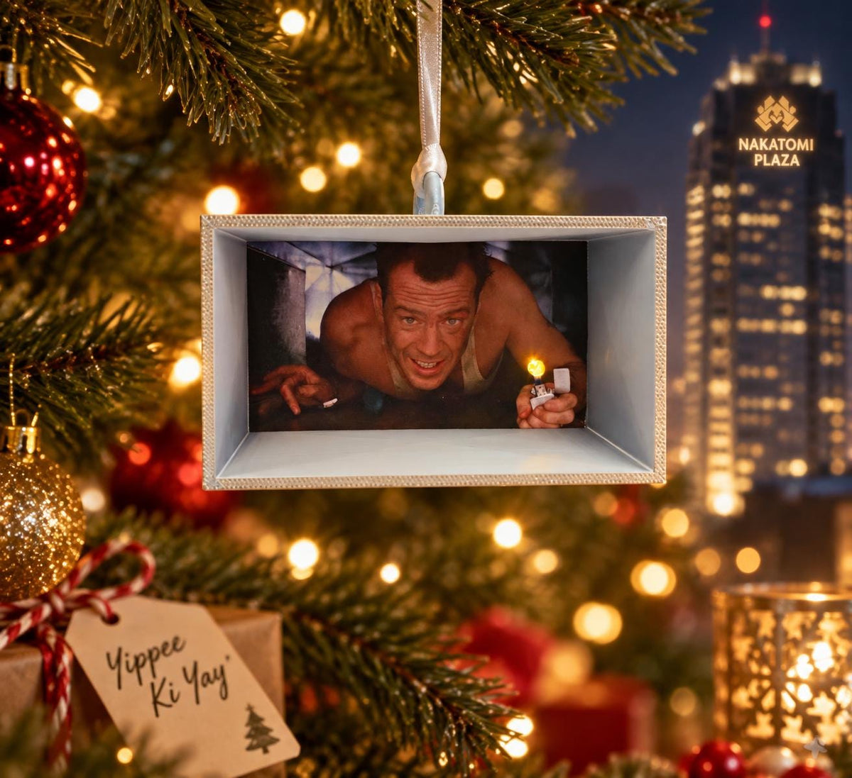 Die Hard Inspired Christmas Bauble | Light Up Air Vent Ornament | Funny 80s Movie Christmas Decoration | Christmas Film Gift