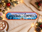 Personalised Christmas at the Family Name Sign - Christmas decor - Decoration - Plaque - Street sign - Railway - Xmas - Gift - Present