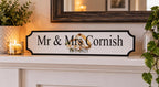 Personalised Mr & Mrs Wedding Name Sign - gift - Decoration - Plaque - Street sign - Railway - New couple - Gift - Present - Marriage