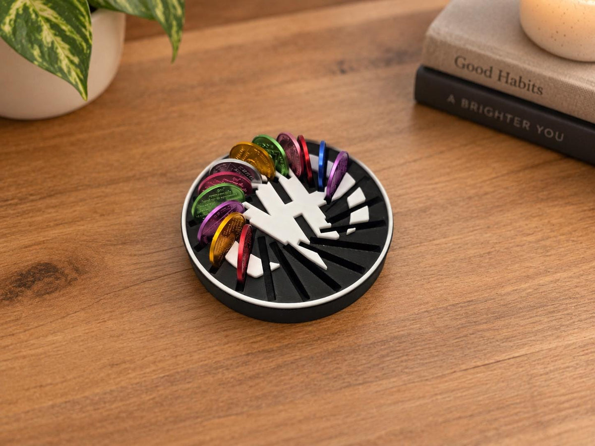 Personalised Recovery Token Display - Chips - Personalized Serenity Prayer Recovery Chip Holder - NA display - Sobriety - Ornament - Coins