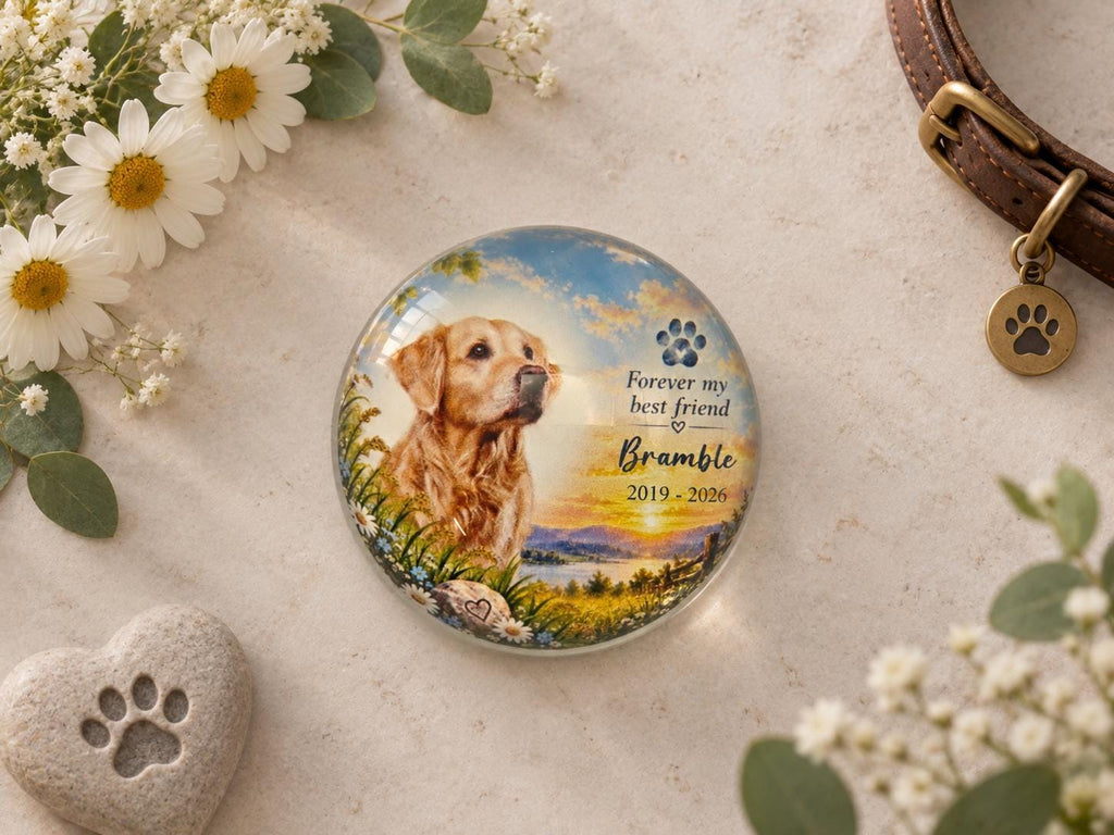 Personalised Glass Memorial Ornament with Photo | Grave Memorial Plaque | In Loving Memory Keepsake | Graveside Remembrance Gift