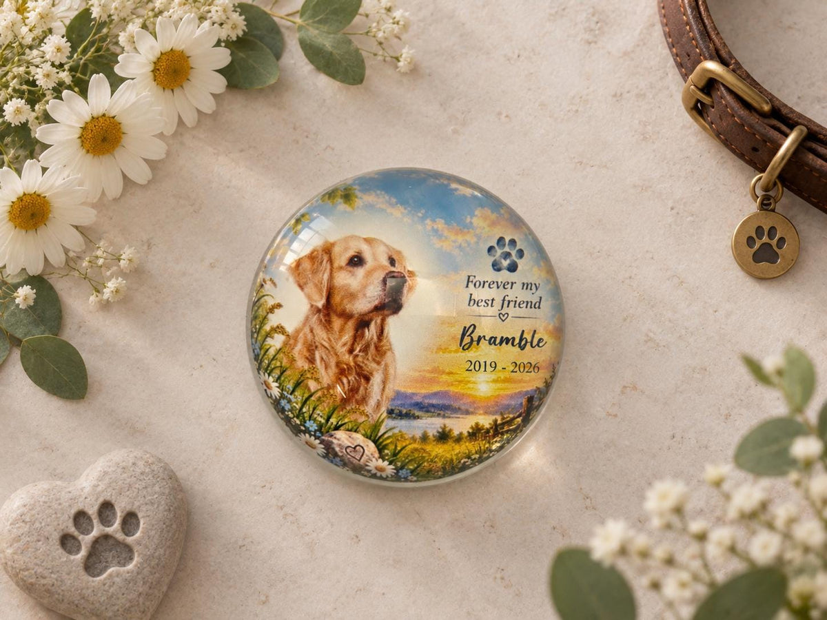 Personalised Glass Memorial Ornament with Photo | Grave Memorial Plaque | In Loving Memory Keepsake | Graveside Remembrance Gift