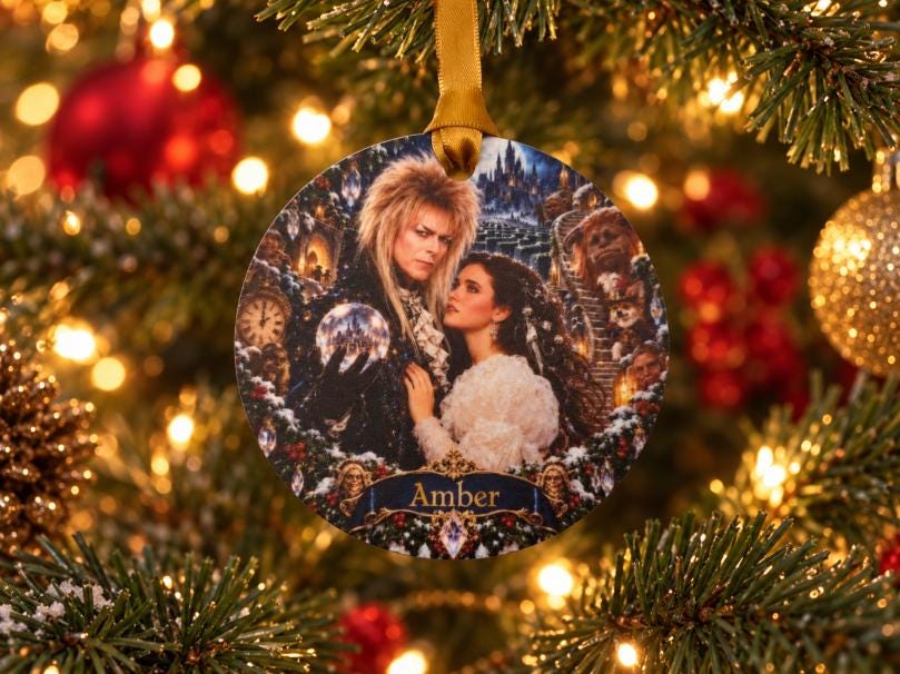 Personalised Labyrinth Inspired Christmas Bauble | Fantasy Movie Christmas Decoration | Acrylic Tree Ornament | Name Xmas Gift