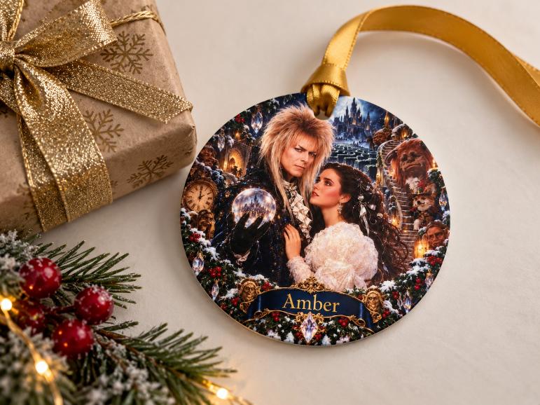 Personalised Labyrinth Inspired Christmas Bauble | Fantasy Movie Christmas Decoration | Acrylic Tree Ornament | Name Xmas Gift