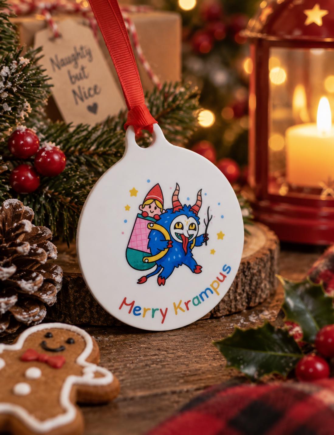 Merry Krampus bauble - alternative weird Christmas decor - decoration - tree ornament - gothic - unusual - gift - present
