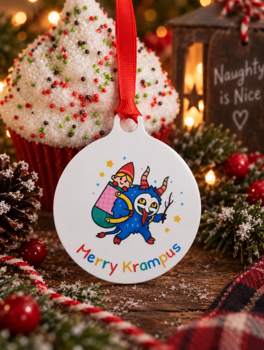 Merry Krampus bauble - alternative weird Christmas decor - decoration - tree ornament - gothic - unusual - gift - present
