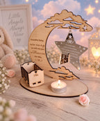Personalised baby memorial candle holder with poem. Stunning remembrance item. Display, memories, Wave Of Light, anniversary of death, birth