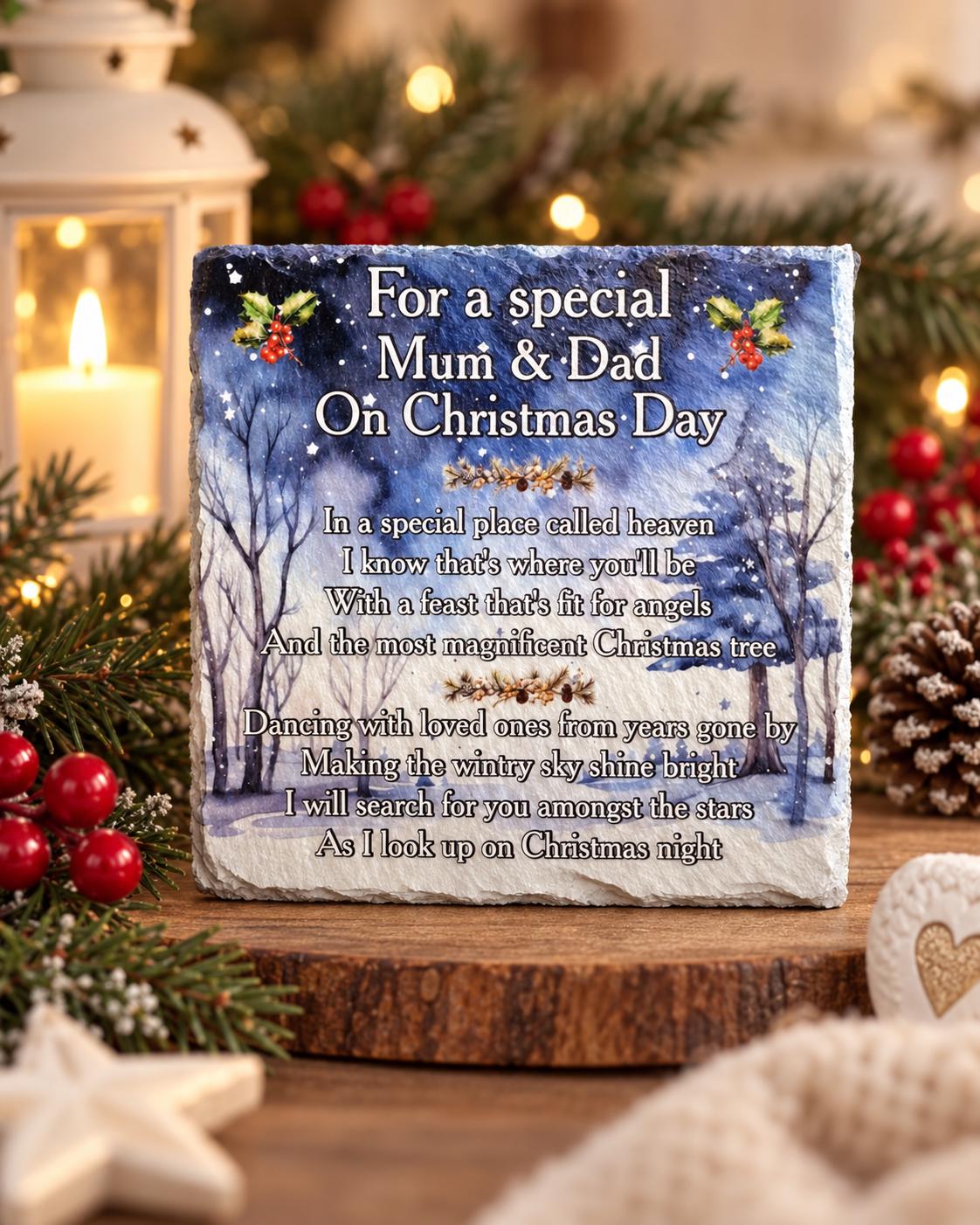 Personalised Christmas Memorial grave marker, memorial - Memory - Indoor - Outdoor - Garden - Caravan - Grave side - Candle Display - Gift