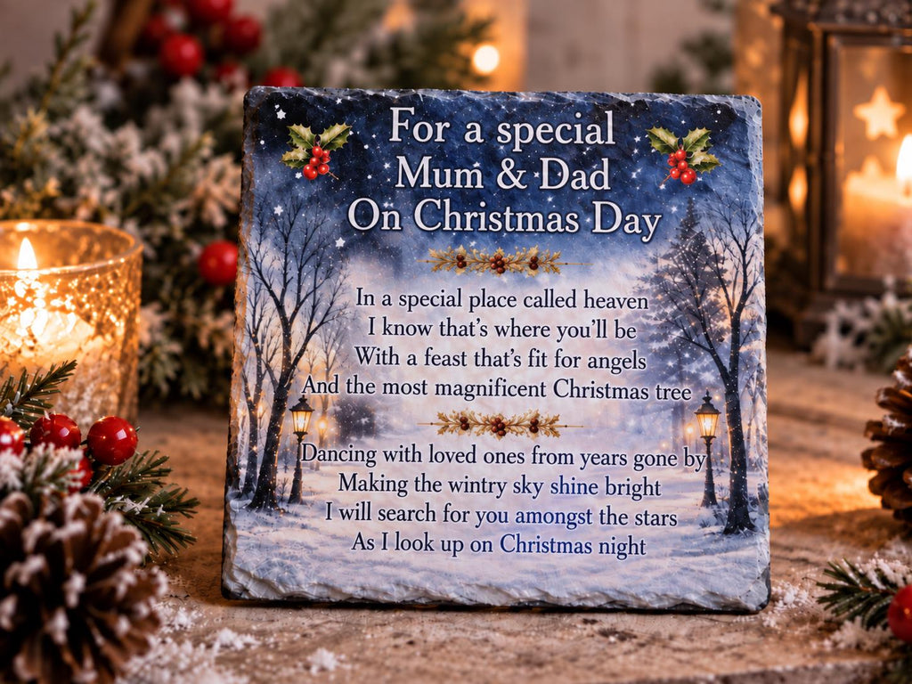 Personalised Christmas Memorial grave marker, memorial - Memory - Indoor - Outdoor - Garden - Caravan - Grave side - Candle Display - Gift