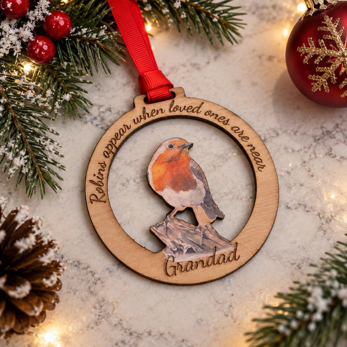 Personalised Christmas memory bauble - remember your loved one - Tree decor - memorial - xmas - gift - present - tree - decoration