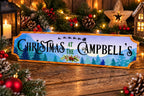 Personalised Christmas at the Family Name Sign - Christmas decor - Decoration - Plaque - Street sign - Railway - Xmas - Gift - Present