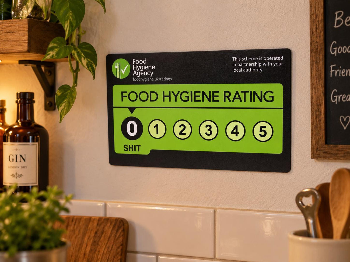 Funny food hygiene sign - Bar - home decor - Chef - boyfriend - birthday present - Secret Santa - Garden - Kitchen - Funny - Novelty - Joke